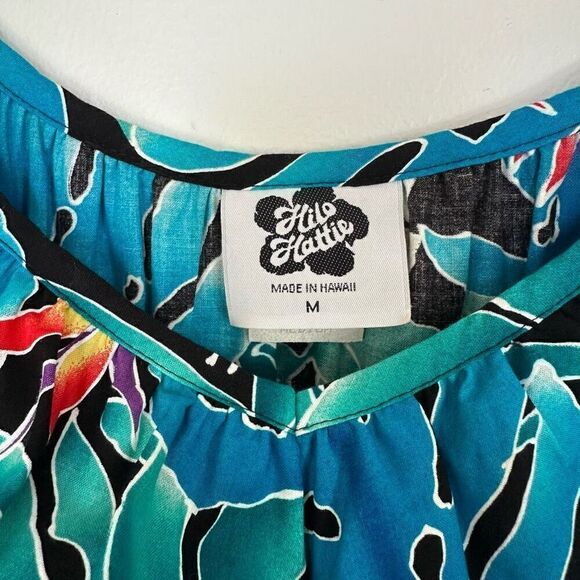 Hilo Hattie Women’s Vintage Hawaiian Muumuu Bird of Paradise Floral Ruffle Maxi - Picture 3 of 9